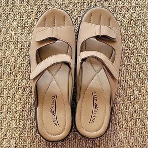 DEER STAGS baja taupe suede leather sandals.  New in box.  Size 10
